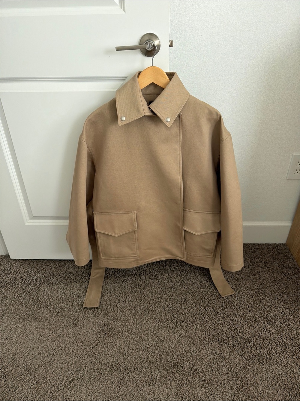 rag & bone Sand Beige Oversized Belted Utility Jacket XS - Picture 6 of 6
